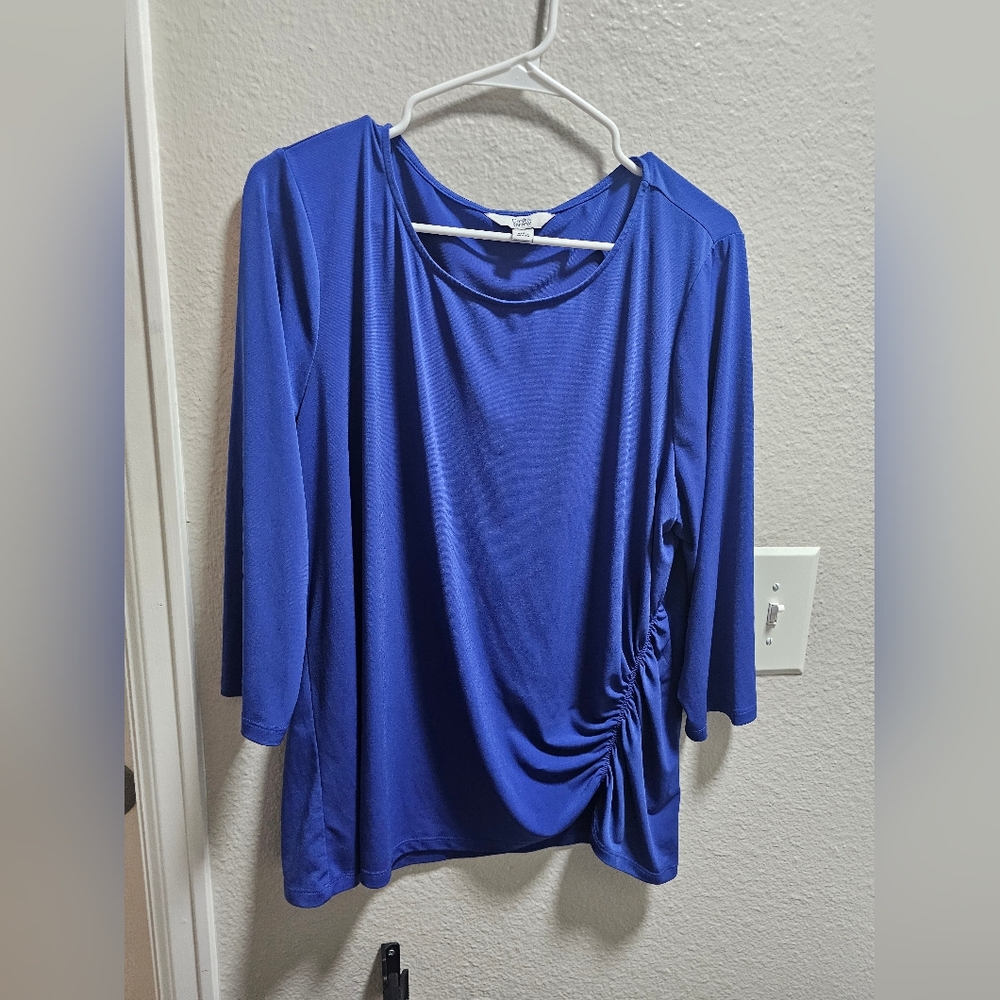 Croft & Barrow Royal Blue Ruched Blouse
